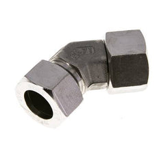 Raccord de coupe coudé 45deg en acier inoxydable 22L avec pivot 160 bar Joint torique FKM Cône réglable ISO 8434-1