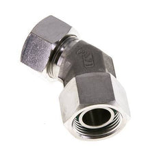 Raccord de coupe coudé 45deg en acier inoxydable 22L avec pivot 160 bar Joint torique FKM Cône réglable ISO 8434-1
