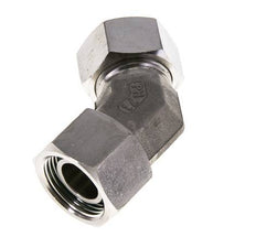 Raccord de coupe coudé 45deg en acier inoxydable 22L avec pivot 160 bar Joint torique FKM Cône réglable ISO 8434-1
