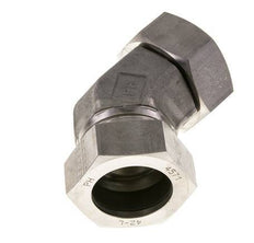 Raccord de coupe coudé 45deg en acier inoxydable 42L avec pivot 160 bar Joint torique FKM Cône réglable ISO 8434-1