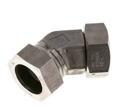 Raccord de coupe coudé 45deg en acier inoxydable 42L avec pivot 160 bar Joint torique FKM Cône réglable ISO 8434-1