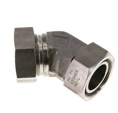Raccord de coupe coudé 45deg en acier inoxydable 42L avec pivot 160 bar Joint torique FKM Cône réglable ISO 8434-1