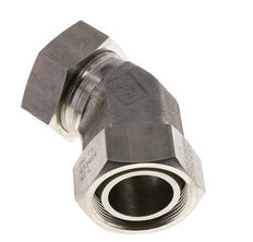 Raccord de coupe coudé 45deg en acier inoxydable 42L avec pivot 160 bar Joint torique FKM Cône réglable ISO 8434-1