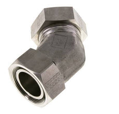 Raccord de coupe coudé 45deg en acier inoxydable 42L avec pivot 160 bar Joint torique FKM Cône réglable ISO 8434-1
