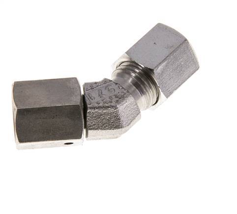6S Raccord de coupe coudé 45deg en acier inoxydable avec pivot 630 bar Joint torique FKM Cône réglable ISO 8434-1