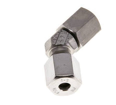 6S Raccord de coupe coudé 45deg en acier inoxydable avec pivot 630 bar Joint torique FKM Cône réglable ISO 8434-1