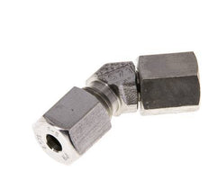 6S Raccord de coupe coudé 45deg en acier inoxydable avec pivot 630 bar Joint torique FKM Cône réglable ISO 8434-1