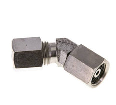 6S Raccord de coupe coudé 45deg en acier inoxydable avec pivot 630 bar Joint torique FKM Cône réglable ISO 8434-1