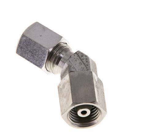 6S Raccord de coupe coudé 45deg en acier inoxydable avec pivot 630 bar Joint torique FKM Cône réglable ISO 8434-1