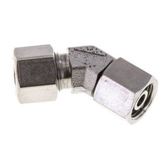 10S Raccord de coupe coudé 45deg en acier inoxydable avec pivot 630 bar Joint torique FKM Cône réglable ISO 8434-1