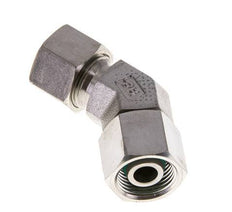 12S Raccord de coupe coudé 45deg en acier inoxydable avec pivot 630 bar Joint torique FKM Cône réglable ISO 8434-1