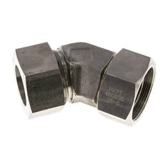 38S Raccord de coupe coudé 45deg en acier inoxydable avec pivot 315 bar Joint torique FKM Cône réglable ISO 8434-1