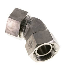 38S Raccord de coupe coudé 45deg en acier inoxydable avec pivot 315 bar Joint torique FKM Cône réglable ISO 8434-1