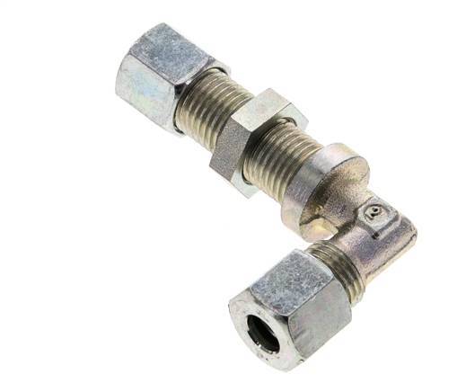 8L Zink plated Steel Elbow Cutting Fitting Bulkhead 315 bar ISO 8434-1