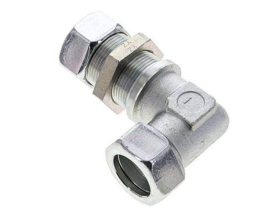 28L Zink plated Steel Elbow Cutting Fitting Bulkhead 160 bar ISO 8434-1