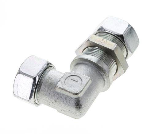 28L Zink plated Steel Elbow Cutting Fitting Bulkhead 160 bar ISO 8434-1