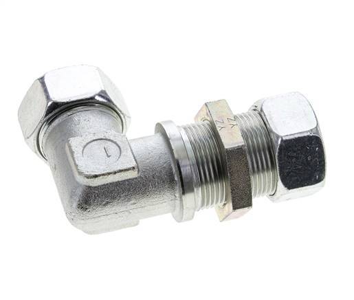 28L Zink plated Steel Elbow Cutting Fitting Bulkhead 160 bar ISO 8434-1