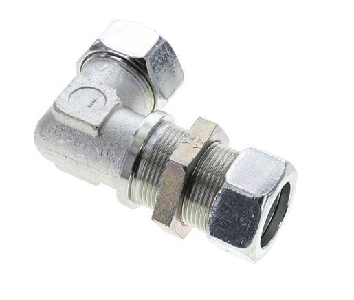 28L Zink plated Steel Elbow Cutting Fitting Bulkhead 160 bar ISO 8434-1