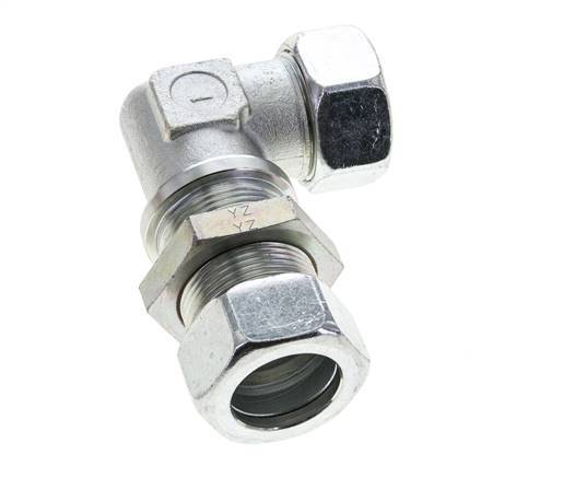 28L Zink plated Steel Elbow Cutting Fitting Bulkhead 160 bar ISO 8434-1