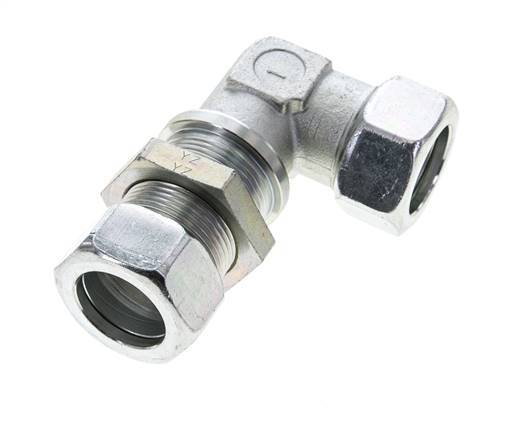 28L Zink plated Steel Elbow Cutting Fitting Bulkhead 160 bar ISO 8434-1