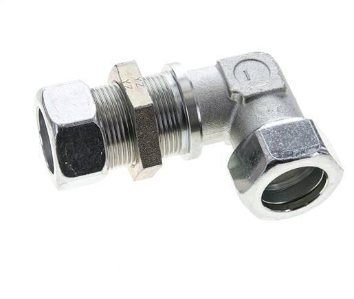 28L Zink plated Steel Elbow Cutting Fitting Bulkhead 160 bar ISO 8434-1