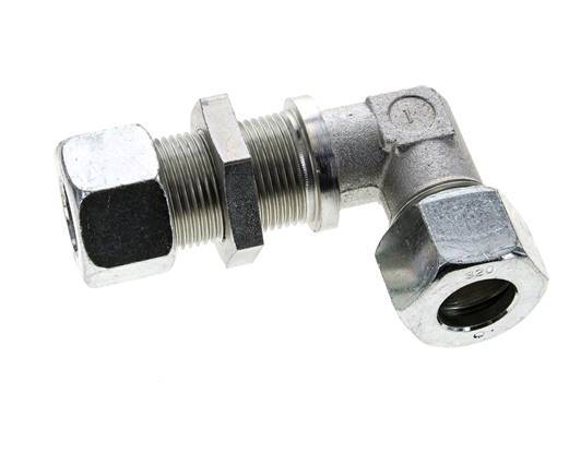 20S Acier zingué Coude de coupe Raccord de cloison 400 bar ISO 8434-1