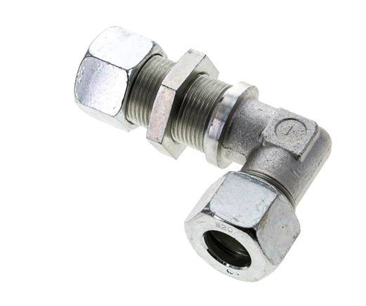 20S Acier zingué Coude de coupe Raccord de cloison 400 bar ISO 8434-1