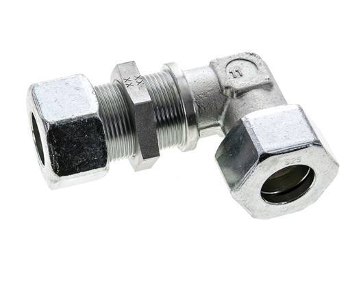 25S Zink plated Steel Elbow Cutting Fitting Bulkhead 400 bar ISO 8434-1