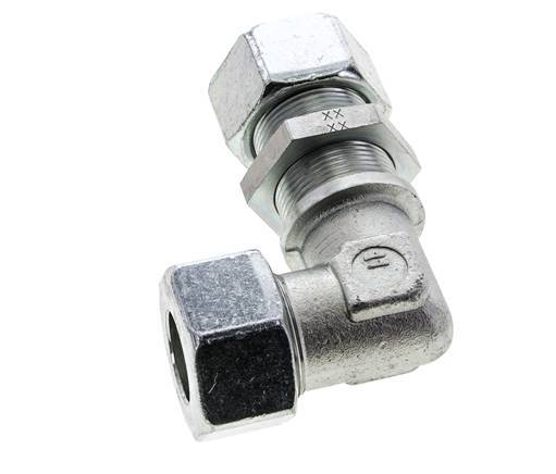 25S Zink plated Steel Elbow Cutting Fitting Bulkhead 400 bar ISO 8434-1