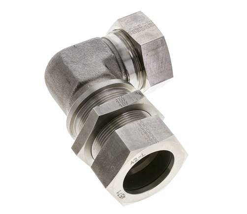 42L Stainless Steel Elbow Cutting Fitting Bulkhead 160 bar ISO 8434-1