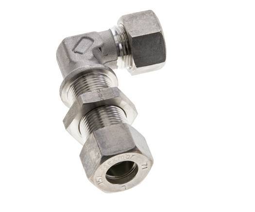 15L Stainless Steel Elbow Compression Fitting Bulkhead 315 bar ISO 8434-1