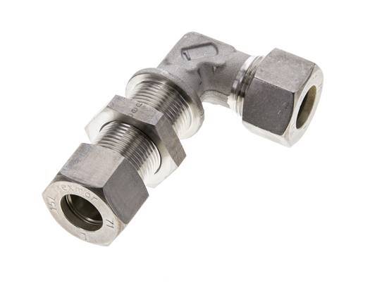 15L Stainless Steel Elbow Compression Fitting Bulkhead 315 bar ISO 8434-1