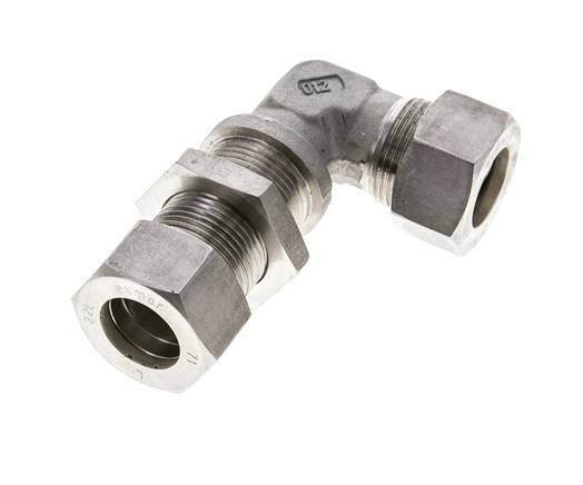 22L Stainless Steel Elbow Compression Fitting Bulkhead 160 bar ISO 8434-1