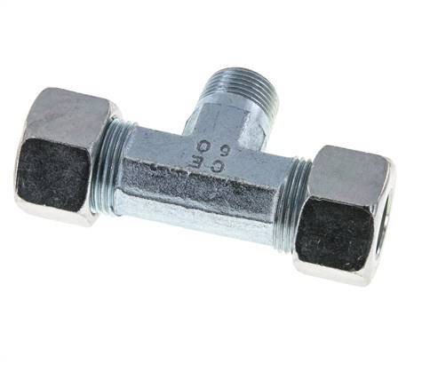 15L & M18x1.5 (con) Acier zingue T-Shape Te Cutting Fitting with Male Threads 315 bar ISO 8434-1