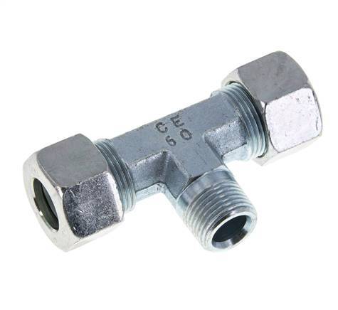 15L & M18x1.5 (con) Acier zingue T-Shape Te Cutting Fitting with Male Threads 315 bar ISO 8434-1