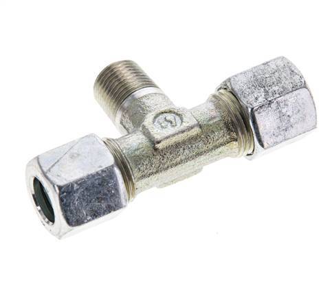 8LL & R1/8'' Zink plated Steel T-Shape Tee Cutting Fitting with Male Threads 100 bar ISO 8434-1