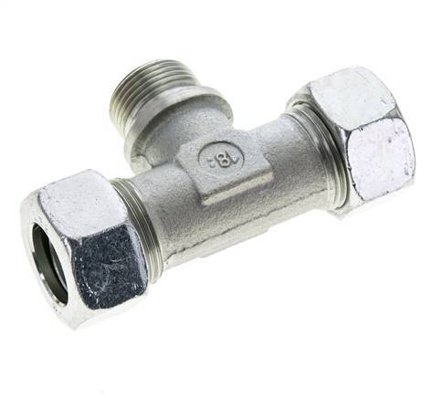 22L & G3/4'' Acier zingue T-Shape Tee Cutting Fitting with Male Threads 160 bar ISO 8434-1