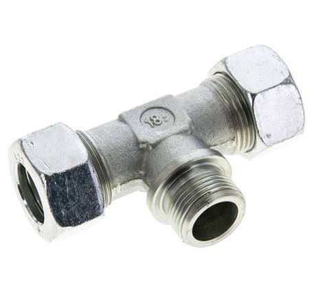 22L & G3/4'' Acier zingue T-Shape Tee Cutting Fitting with Male Threads 160 bar ISO 8434-1