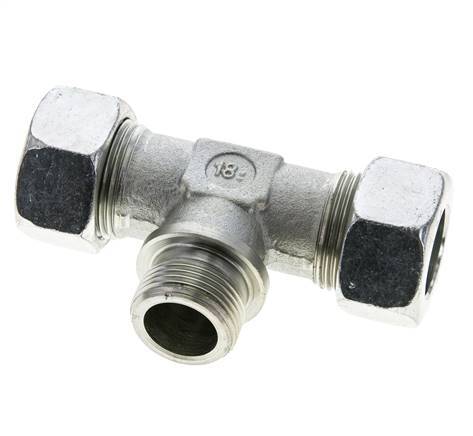 22L & G3/4'' Acier zingue T-Shape Tee Cutting Fitting with Male Threads 160 bar ISO 8434-1