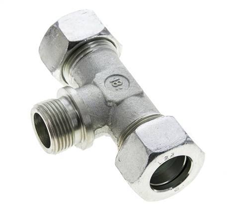 22L & G3/4'' Acier zingue T-Shape Tee Cutting Fitting with Male Threads 160 bar ISO 8434-1