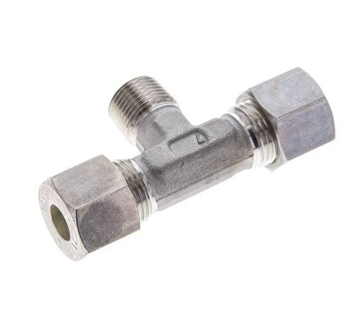 10S & R3/8'' Stainless Steel T-Shape Tee Compression Fitting with Male Threads 450 bar ISO 8434-1