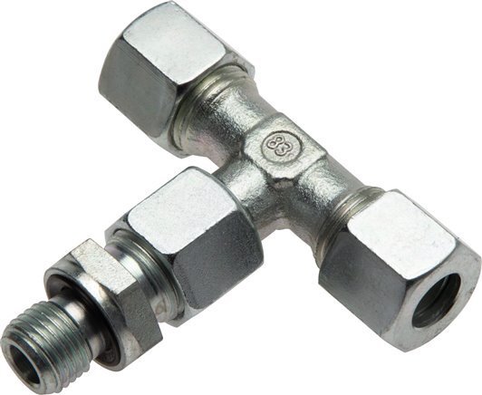 38S & G1-1/2'' Te de coupe en acier zingue à filetage mâle 315 bar reglable ISO 8434-1