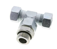 30S & G1-1/4'' Te de coupe en acier zingue à filetage mâle 400 bar reglable ISO 8434-1