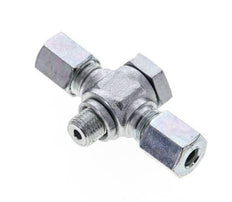 6L & M10x1 Zink plated Steel Tee Swivel Joint Cutting Fitting with Male Threads 315 bar ISO 8434-1