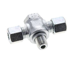 8L & M12x1.5 Zink plated Steel Tee Swivel Joint Cutting Fitting with Male Threads 315 bar ISO 8434-1