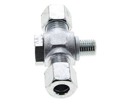 10L & M14x1.5 Zink plated Steel Tee Swivel Joint Cutting Fitting with Male Threads 315 bar ISO 8434-1