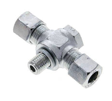 10L & M14x1.5 Zink plated Steel Tee Swivel Joint Cutting Fitting with Male Threads 315 bar ISO 8434-1