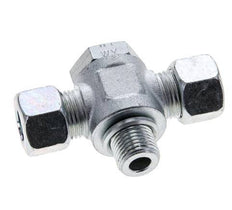 12L & M16x1.5 Zink plated Steel Tee Swivel Joint Cutting Fitting with Male Threads 315 bar ISO 8434-1