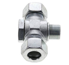 18L & M22x1.5 Zink plated Steel Tee Swivel Joint Cutting Fitting with Male Threads 315 bar ISO 8434-1