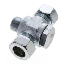 22L & M26x1.5 Zink plated Steel Tee Swivel Joint Cutting Fitting with Male Threads 160 bar ISO 8434-1